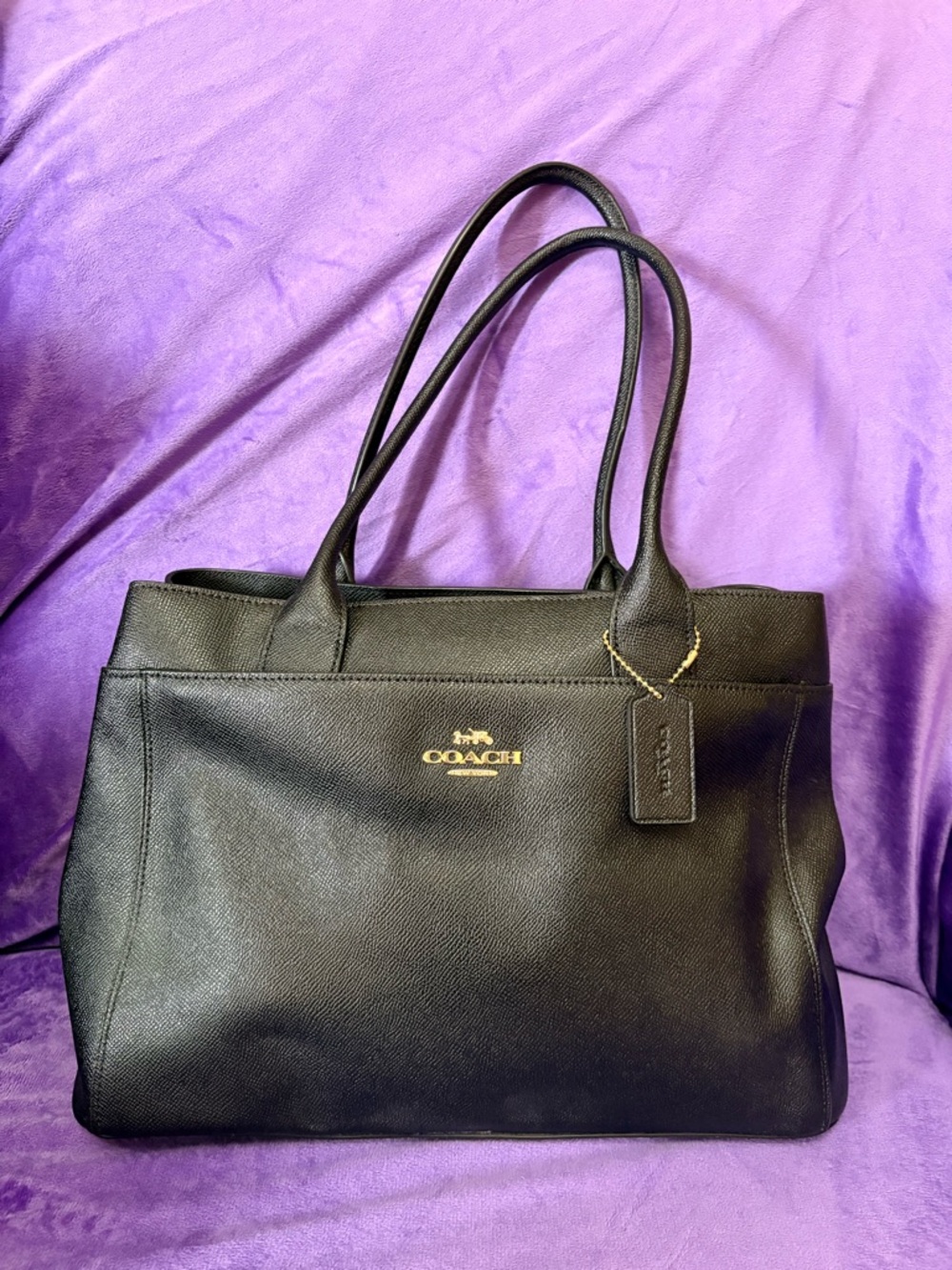 Coach Black Leather Casey Tote F31474